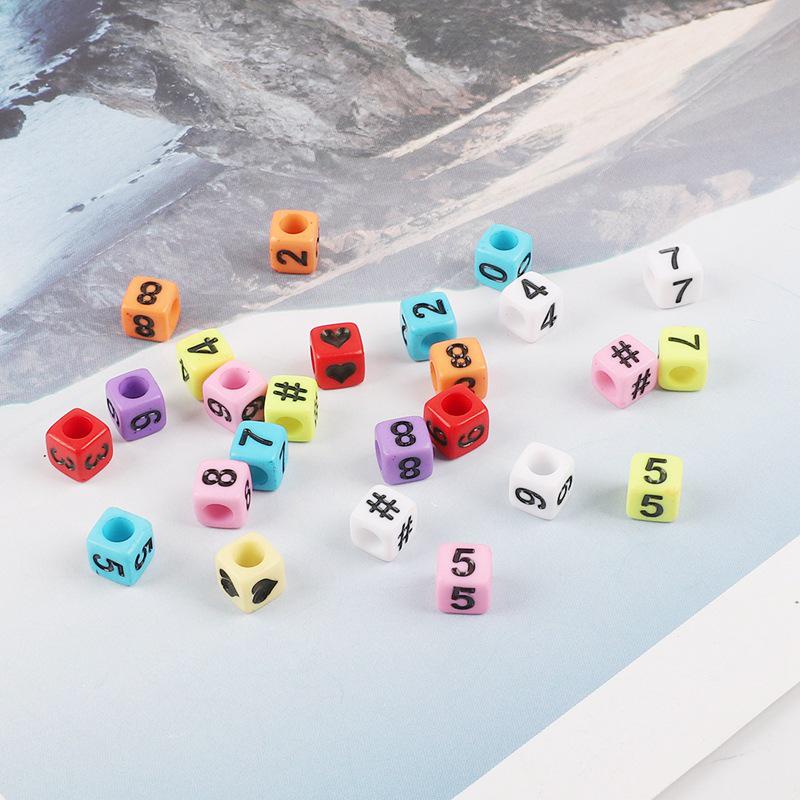 Colorful Acrylic Square Beads: English & Russian Letters for Handmade DIY Bracelets & Jewelry Accessories