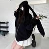 Autumn Kawaii Bunny Big Extra Ears Hoodie Long Sleeve Hooded Sweatshirt Y2K Style Fashion Rabbit Oversized Zip-up Hoodies