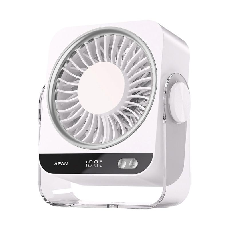Portable Desk Fan USB Rechargeable Small Ice Cooling Fan Quiet Wall Mounted Cooling Fan 199 Speed Digital Display
