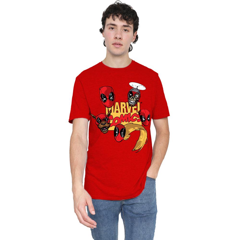 Deadpool Unisex Adult Character Heads T-Shirt