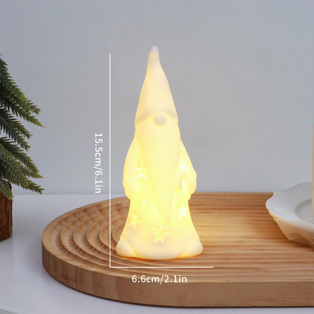 

Санта-Клаус Снеговик Беспламенная свеча Рождественская светодиодная ночная лампа для спальни, прикроватная лампа для праздничного декора дома as picture