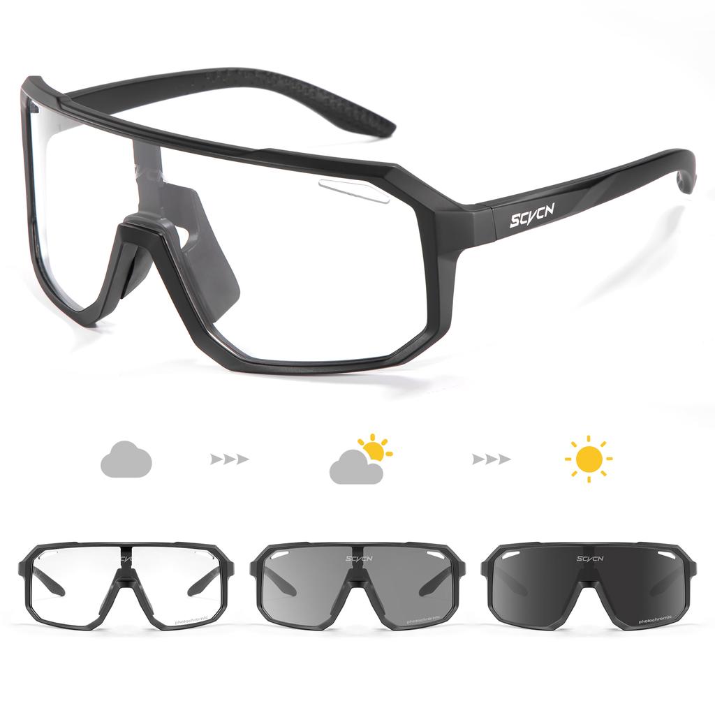 SCVCN Mountaineering Glasses Cycling Glasses Fashion Sunglasses for Men MTB Bike Bicycle Eyewear Sports UV400 Hunting Driving