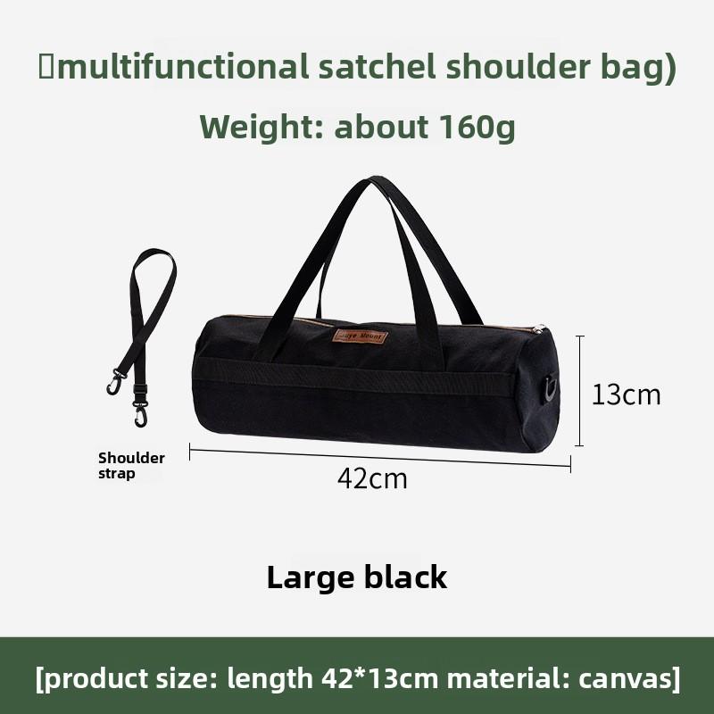 Outdoor Camping Cylindrical Large Capacity Canvas Storage And Organizing Bag Tent Accessories Ground Nail Wind Rope Storage Bag