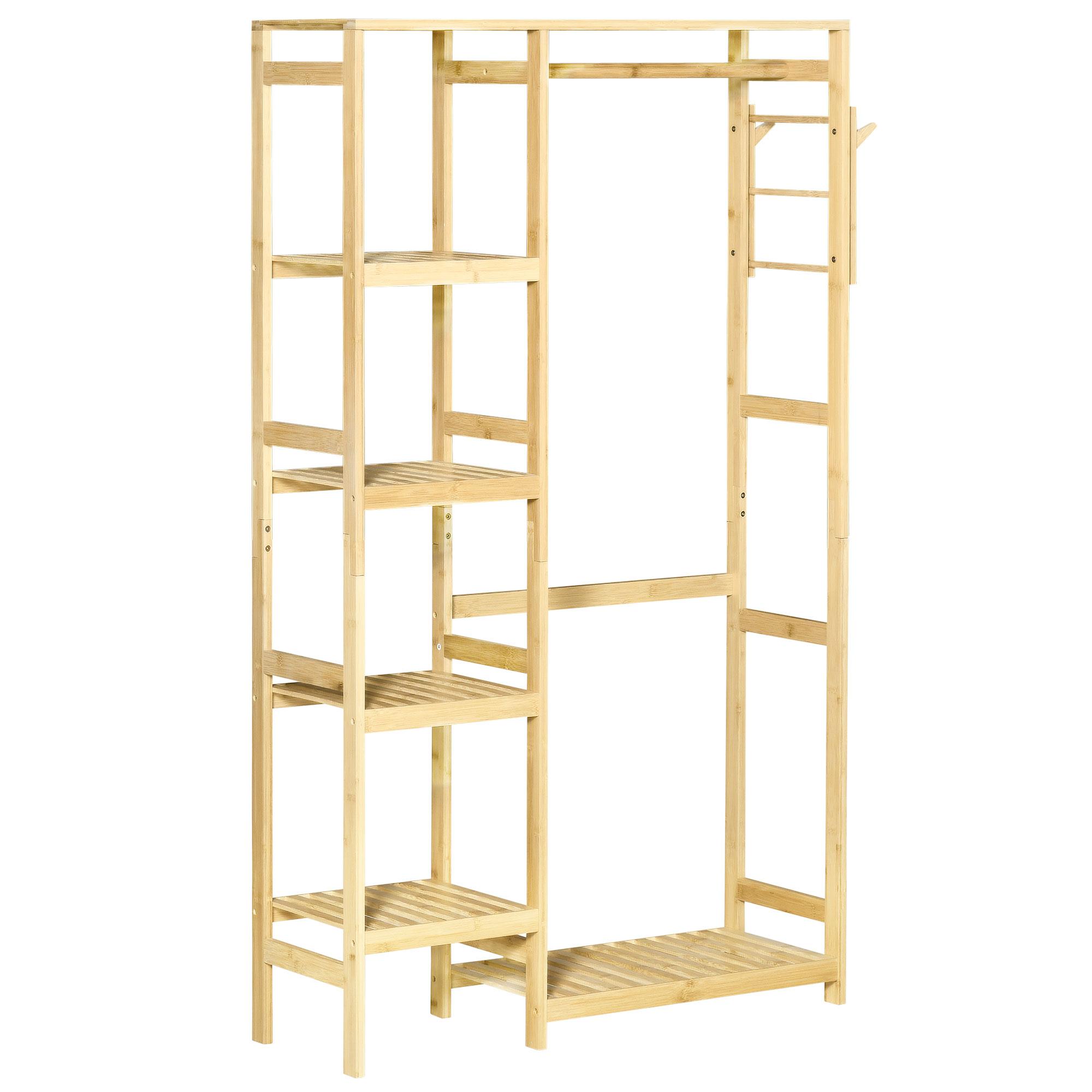 Bamboo Garment Rack, Clothes Rack with