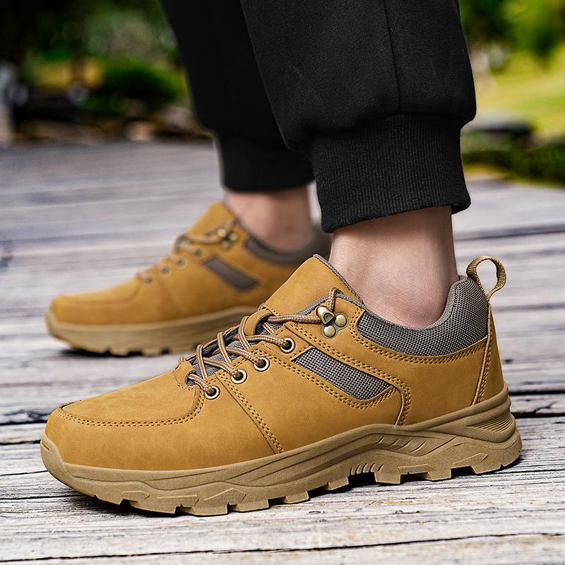 

Men Sneakers Students Black Skateboard Shoes Casual Thick Sole Elevator Yellow Hiking Shoes Plus Size EU: 48