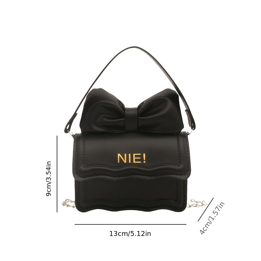 Women's crossbody bag, elegant chain shoulder bag, bow-knot small handbag, multi-functional commuting versatile casual fashionable small square bag