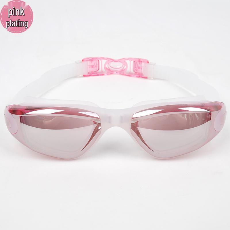 

High-Definition Anti-Fog Electroplated Swimming Goggles with Silicone Straps