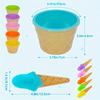 Ice Cream Bowl And Spoon, Cartoon Candy Colorful Ice Cream Bowl Kids Set, Reusable Plastic Ice Cream Cup, Ice for Restaurants