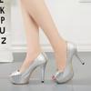 Women's Plaid Low Cut Platform Stiletto Heels, High Heel Dress Shoes for Party and Wedding
