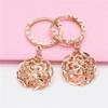 Purple Gold Hollow Flower Earrings, Simple And Exquisite Temperament, Fashionable Personality, Rose Gold-Plated Ear Buckles