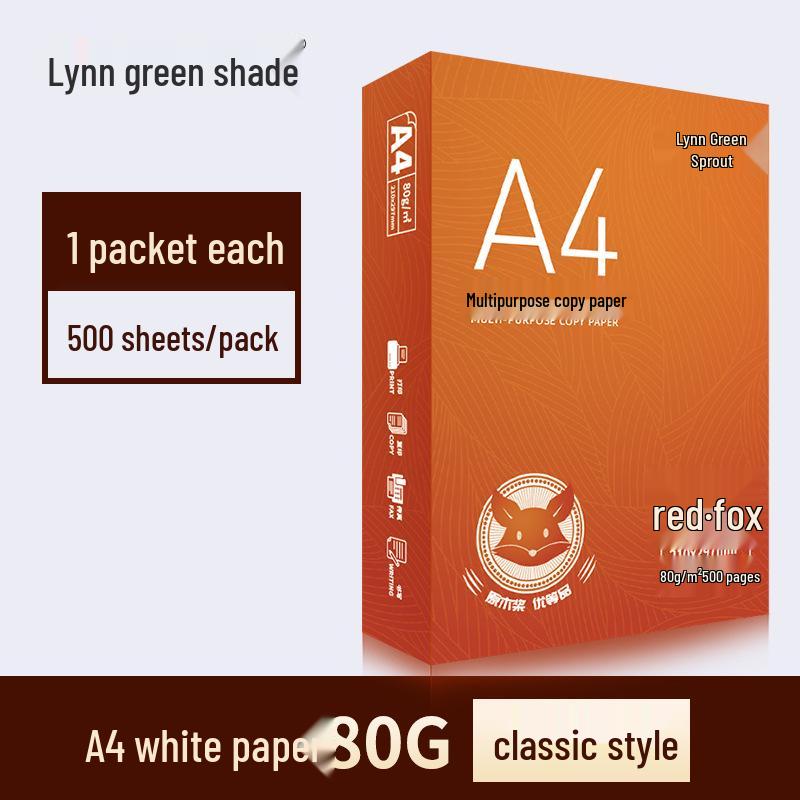 Green Shade A4 Printing Paper, 500 Sheets, 80gsm White Copy Paper for Photocopying and Drafts