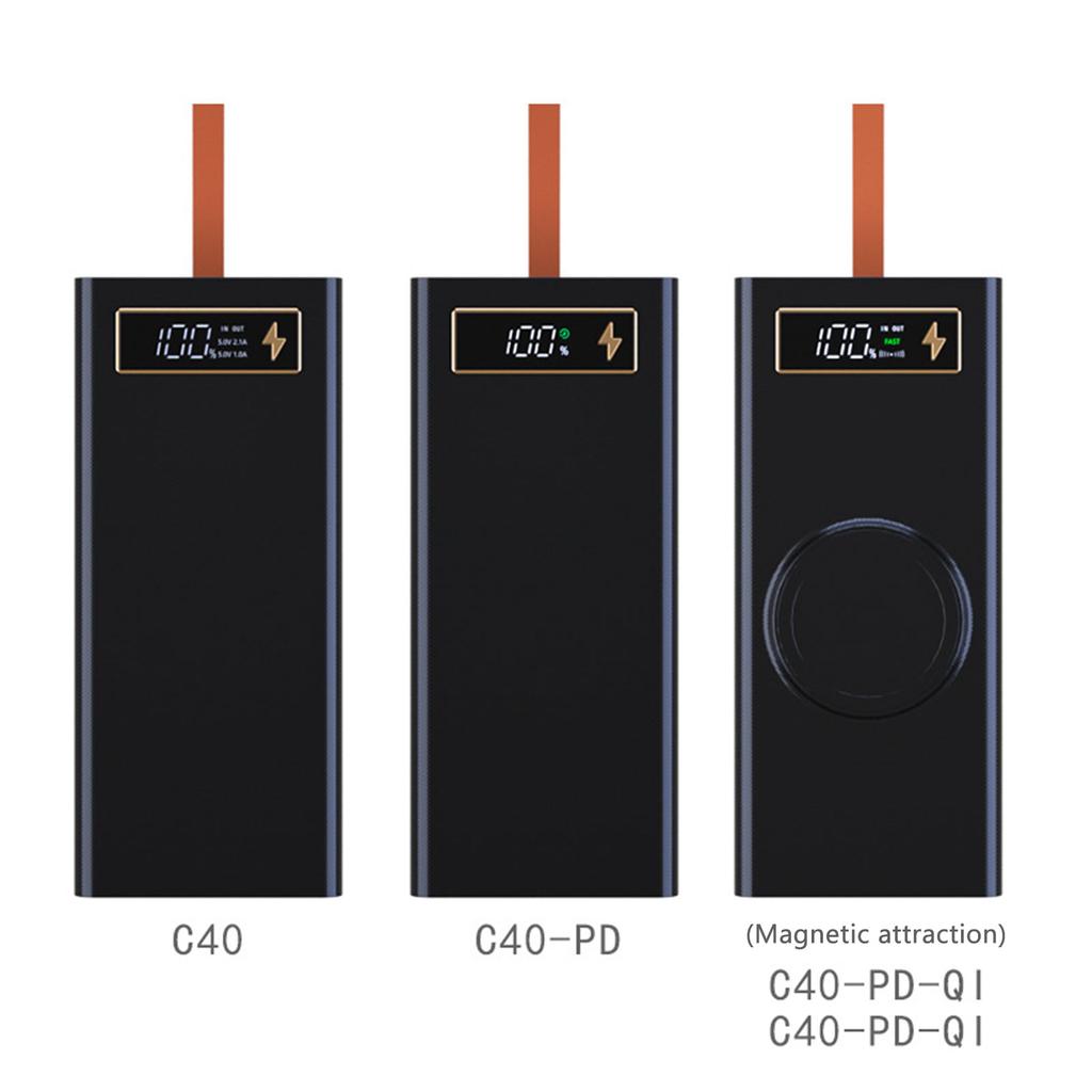 Portable 18650 Battery Case Power Bank DIY Shell With Digital Display USB QC3.0 PD Quick Charger Wireless Charging