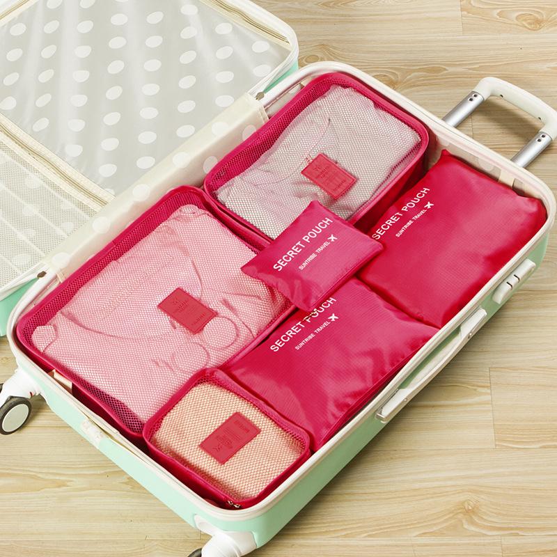 6-piece Large Size Travel Organizer Portable Suitcase Organizer Clothes Shoes Makeup Bag Luggage Organizer Travel Storage Bag