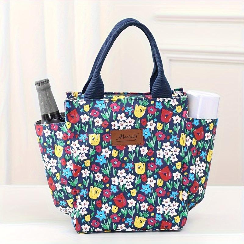 1 Stück Wiederverwendbare Einkaufstasche, Modische Tragbare Isolierte Lunch-Tragetasche, Wiederverwendbare und Waschbare Thermische Bento-Tasche