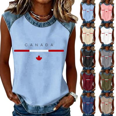 Top tricou casual de damă cu gât rotund, imprimat