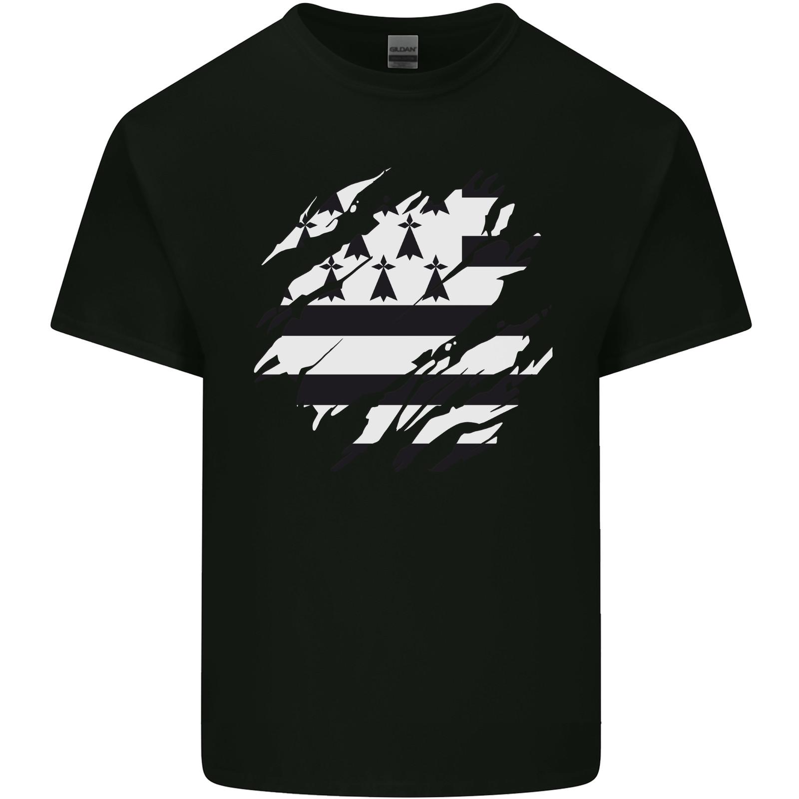Torn Flag Brittany Mens Light Cotton T-Shirt M