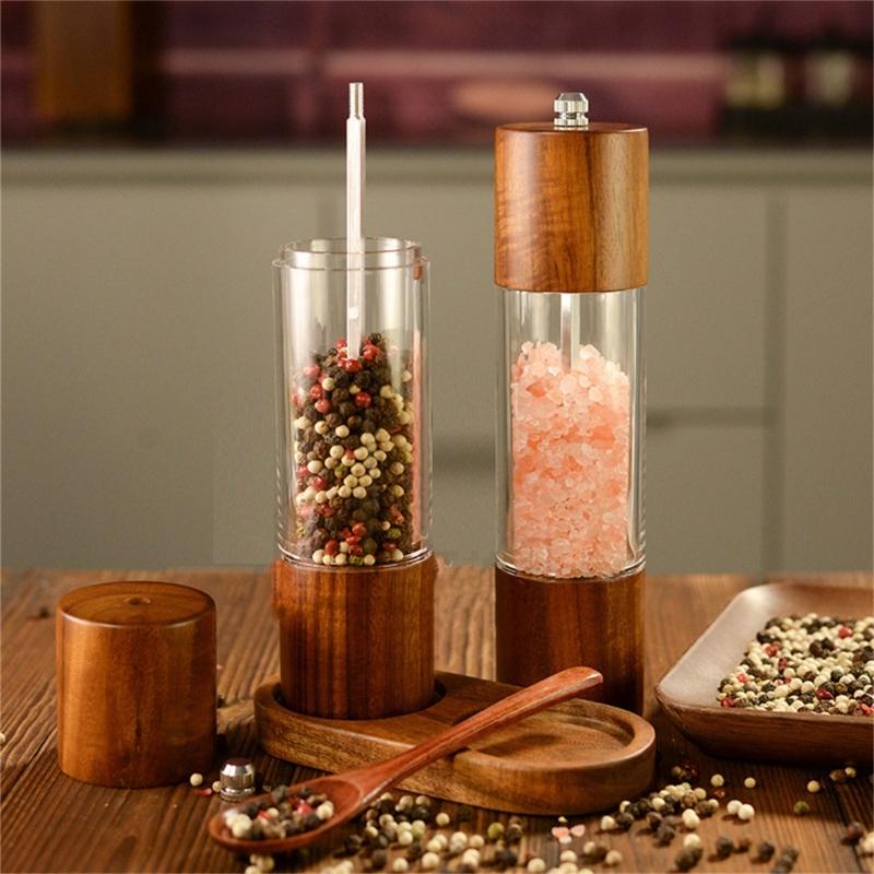 Hand Operated Salt and Peppers Shakers Adjustable Coarseness Spices Mill Manual Peppers Grinder Practical Kitchen Tool