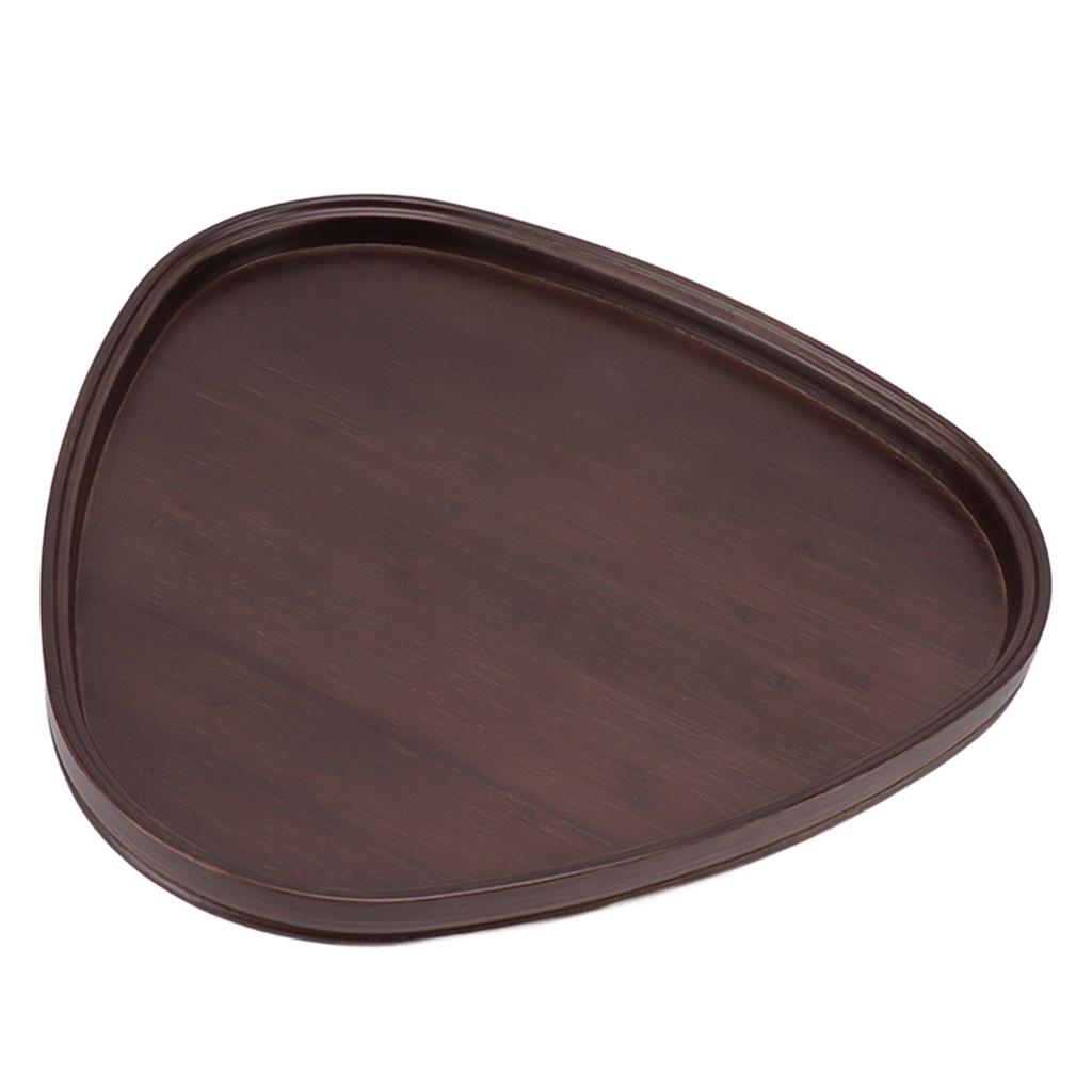 Wood Serving Tray Sturdy Bamboo Simple Elegant Triangular Multifunction Wooden Tea Tray for Cafe Office Dining Table