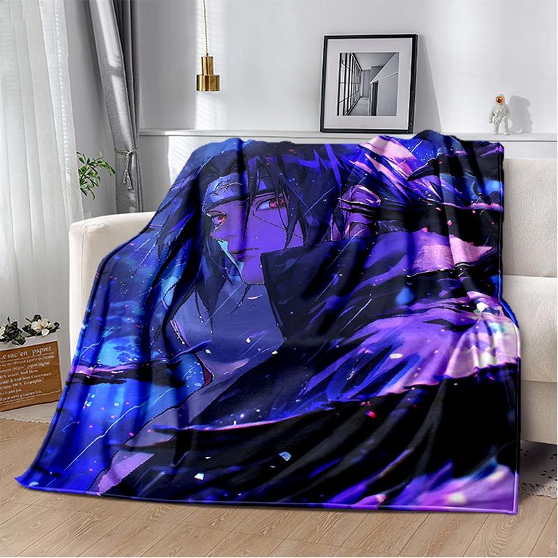 3D N-Naruto Kreslený Anime I-Itachi Flanelovádeka Měkká Teplá Přehozovádeka do Ložnice Obývacího Pokojí Postele Cestování Kempování Piknik Dítě