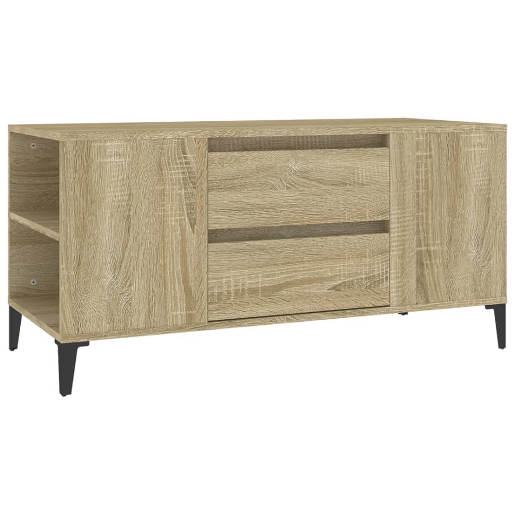 TV Stand in Sonoma Oak Finish 102 x 44.5 x 50 cm Particleboard