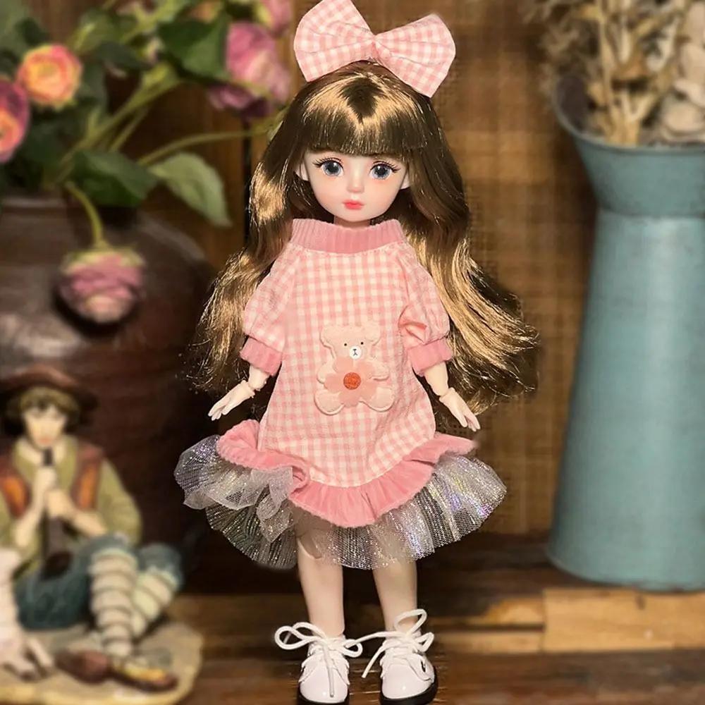 Muñeca BJD Bonita de 30 cm 1/6 Muñecas SD Muñeca Articulada Juguetes DIY con Ropa Atuendo Zapatos Peluca Cabello Maquillaje para Niñas Niños Niños