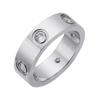 "Trendy European-American Titanium Steel Couple Ring with Diamond Accents"