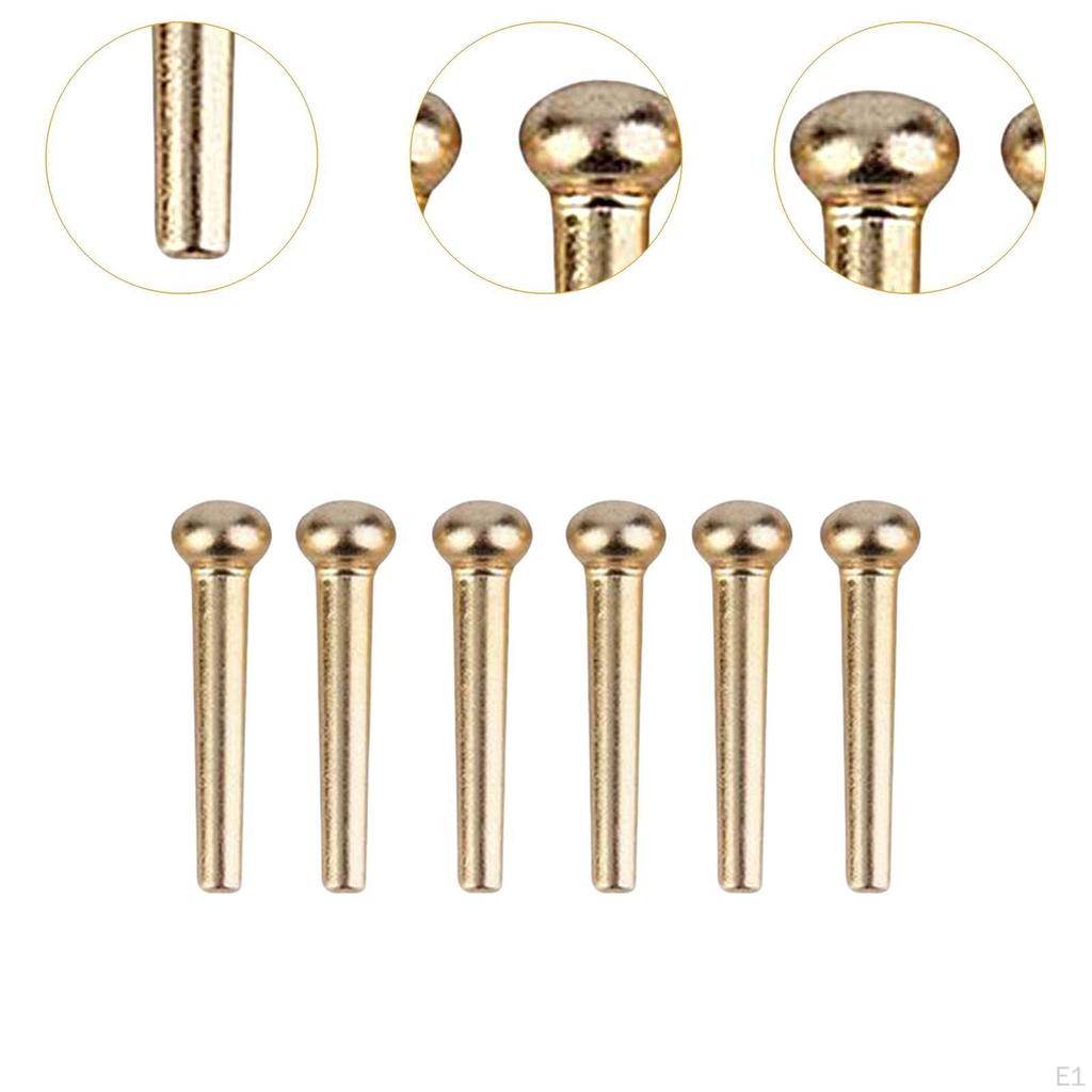 6x Guitar Bridge Pins Strings Nails Repairing Kits, Small Endpin for Folk Guitar, Replacement