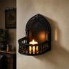 Decorative Wall Display Gothic Shelf, Vintage Floating Shelf for Bedroom And Living Room, Matte Black Plastic Shelves Wall-Mounted Rack with Exquisite