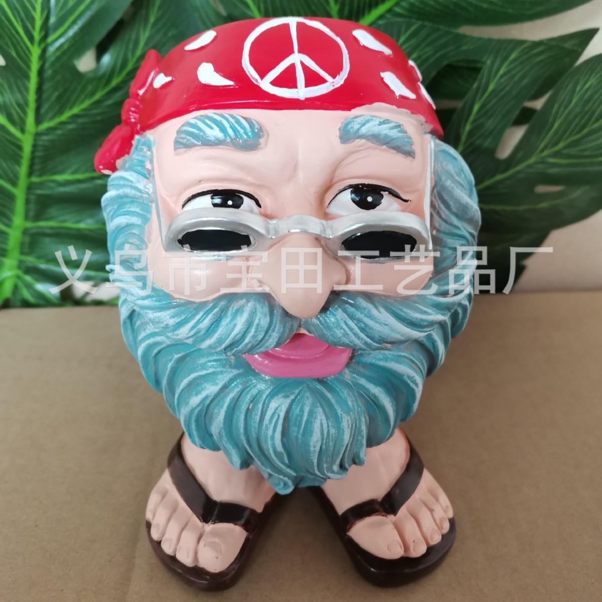 Кружка Лицо Магла Цветочный горшок Садовое украшение, Скульптура цветочного горшка Растение Собачка Джим, Смола Украшение для цветочного горшка