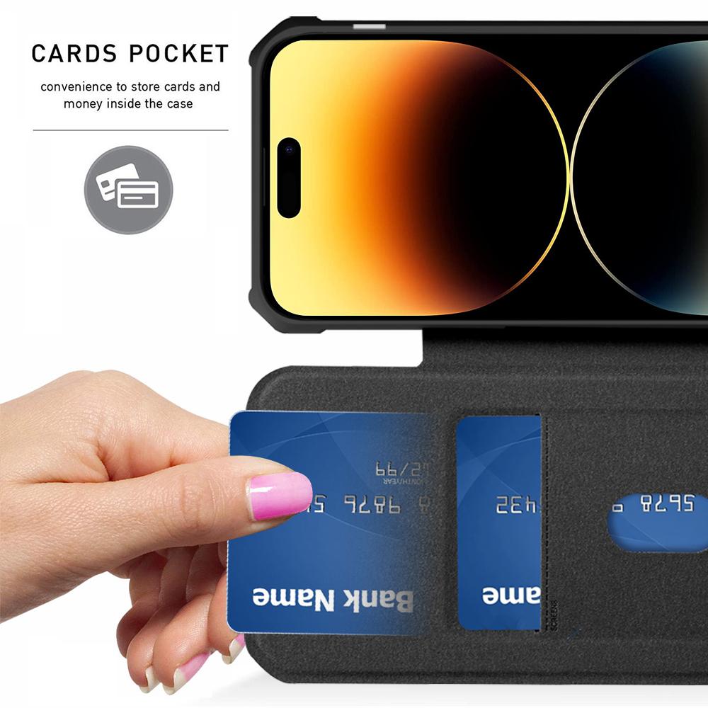 Flip Wallet Magnetic Leather For Magsafe Case For Iphone 14 Pro Max 13 12 11 Xr X Xs 14plus Card Slots Stand Transparent Cover