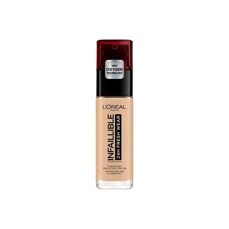 Тональная основа L Oreal Paris, водостойкая, стойкий макияж, флакон INFAILLIBLE 24H Жидкая тональная основа-125 naturel Rose 30 мл розовый