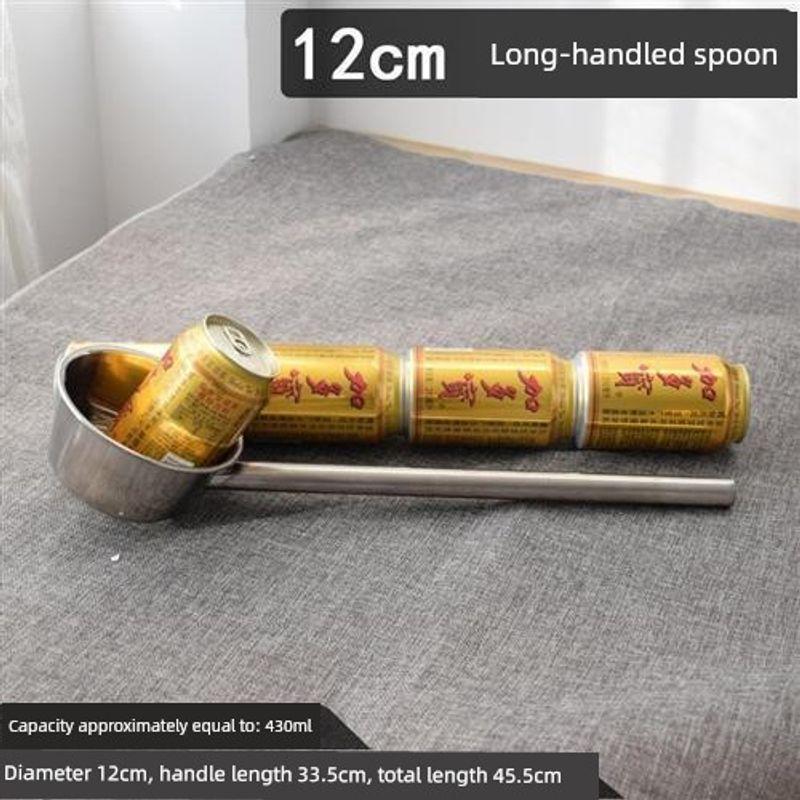 Steel Spoon with Long Handle, Long Ladle for Water, Porridge Spoon, Large Soup Spoon, Thickened Long Spoon, Extra-Long Water Spoon, Water Ladle 12cm Long Handle Water Spoon (430ml)
