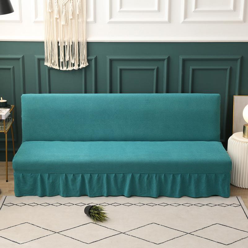 New Solid Color Sofa Bed Skirt Cover in Living Room with Pretty Hem Fashion Design Armless Chaise Cover Lounge Fundas Para Sofás