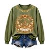 Women's Christmas Print Long Sleeve Top Casual Winter Comfortable Blouse for Holiday Wear