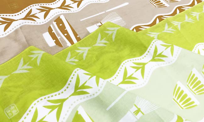 Dyeing Anbo Tenugui Three Green Authentic Dyed Cotton Made In 35cm X 100cm "One Core, Leaves, Tea" 100% Tokuoka, Japan,