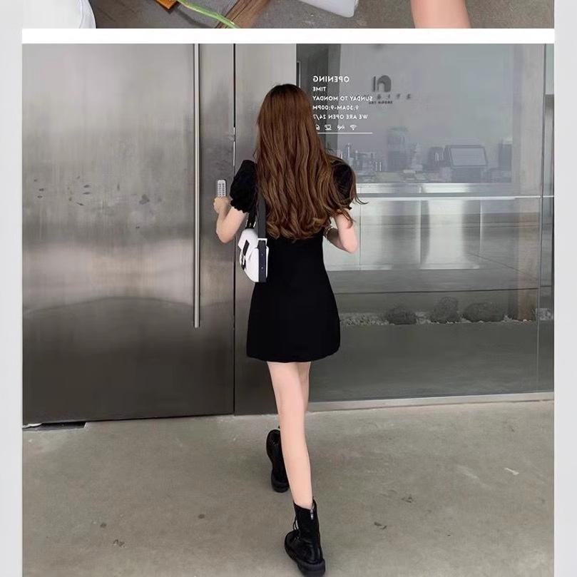 Rochie de damă cu mâneci bufante și decolteu pătrat francez de vară 2025 - Stil elegant, slăbit