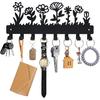 Decorative Key Holder for Wall Mounted with 8 Hooks, Cute Flower Key Rack Organizer for Entryway, Hallway, Office, Wall Mount Hanger for Keys with