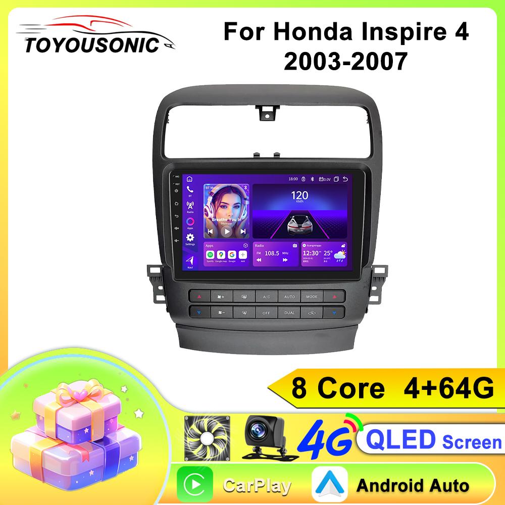 Toyousonic Car Video Player for Honda Inspire 4 2003-2007 GPS Navigation Built-in Dsp Carplay Autoradio Android Head Unit