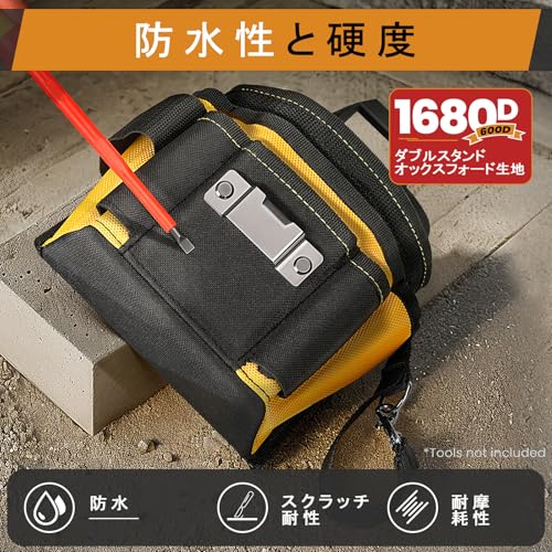 DIYPro 21-Compartment Electrician's Pouch with Clips, Tool Organizer - Heavy-Duty for Carpentry and Home Improvement