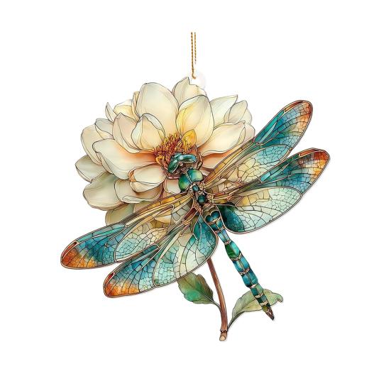 Platta akrylhänge med djur, färgglada solfångare för fönsterhänge, julgranspynt, trädgårdsdekoration, handgjord present till fjärilsälskare