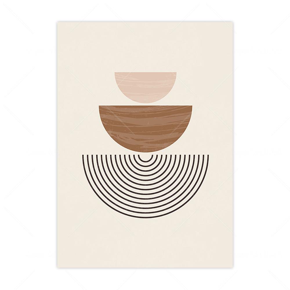 Bohemia Abstract Geometric Line Beige Posters Canvas Painting Wall Art Print Pictures for Living Room Interior Home Decoration