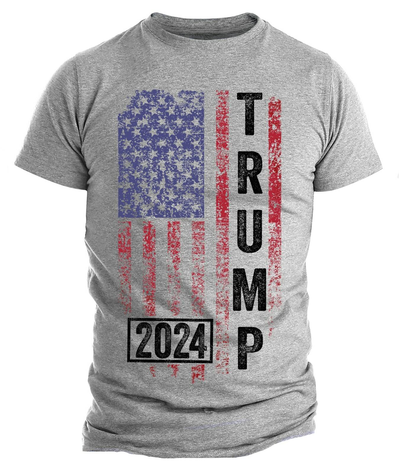 Trump 2024 USA Flag T-Shirt Mens Womens Tees Tops Make America MAGA Political Election Trump T-Shirt Mens Womens Tees Tops XL