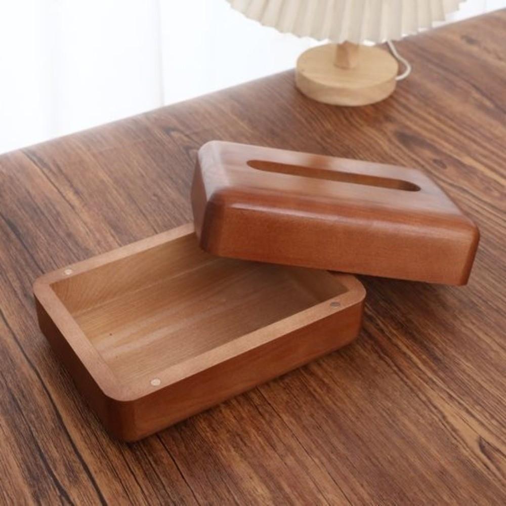 Waterproof Solid Wood Paper Box Retro Storage Box Eco-Friendly Wooden Tissue Box Interior Design