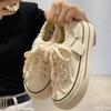 Ladies' casual Sneakers Low cut round toe board shoe Thick soled canvas shoes rough edges Fashion lace up women vulcanized shoes