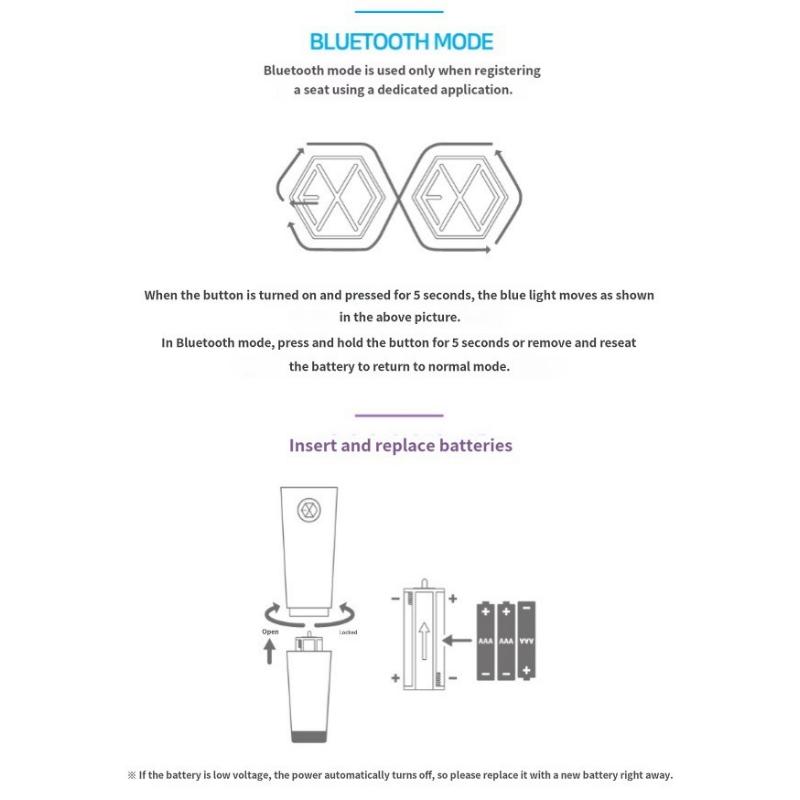 EXO Oficiální Fanlight Ver 3.0 KPOP Lightstick Koncert Bluetooth LED