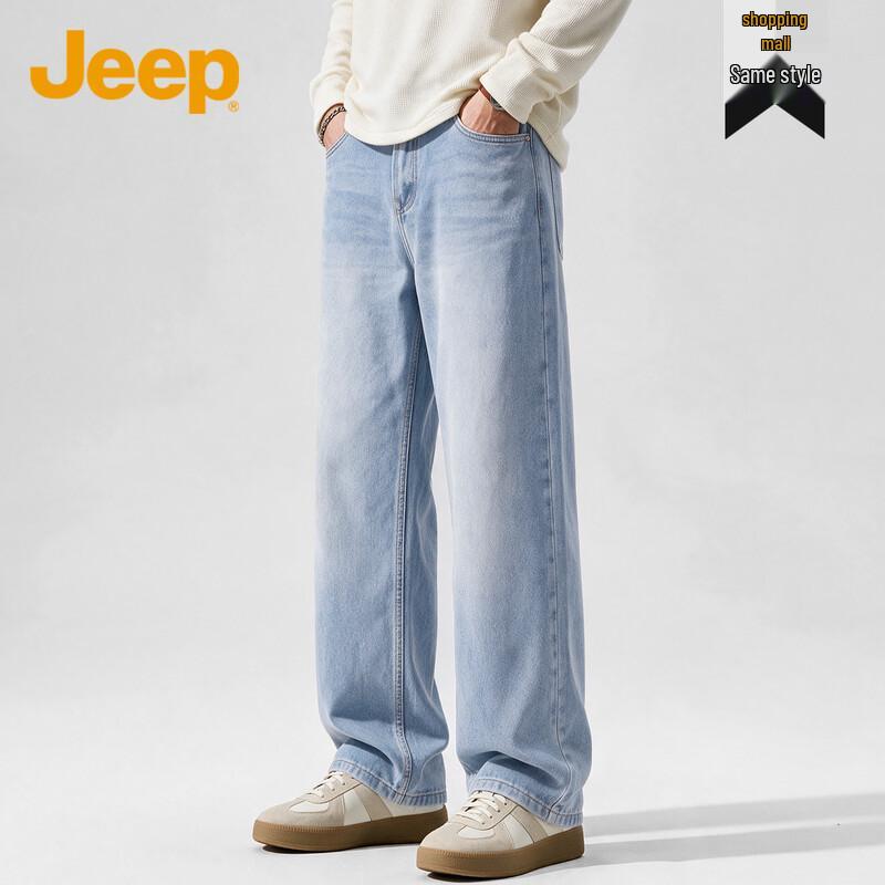 Jeep American Retro Streetwear Straight-Leg Jeans