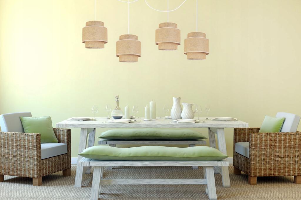 Hanging Lamp, Ceiling Chandelier, Lampshade, Boho Juta