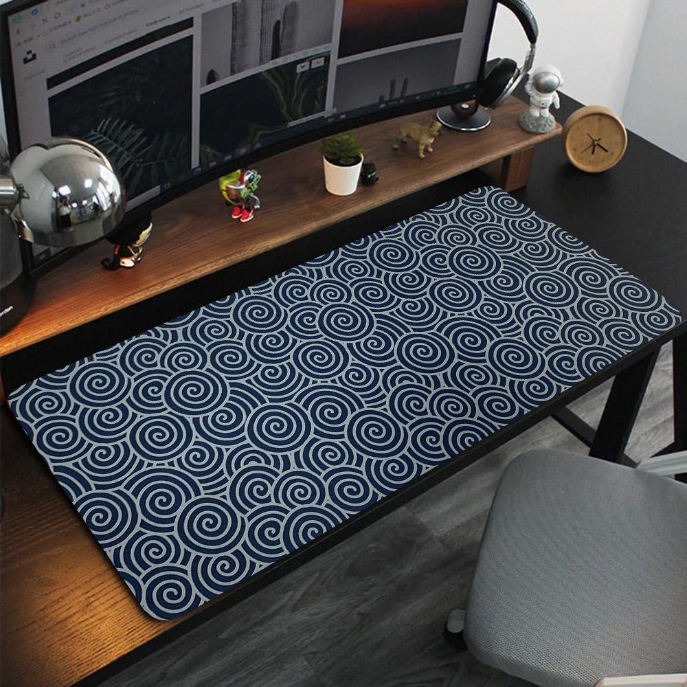 Black And White Gamer Mouse Pad Geometric line Gaming Keyboard Mat Speed Desk Mats Laptop Office Carpet Table Accessories Pads