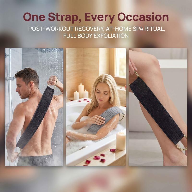 Long Back Brush Exfoliating Back Scrubber Towel Rough Texture Deep Clean Dead Skin Remove for Men Women Shower Bath Tools