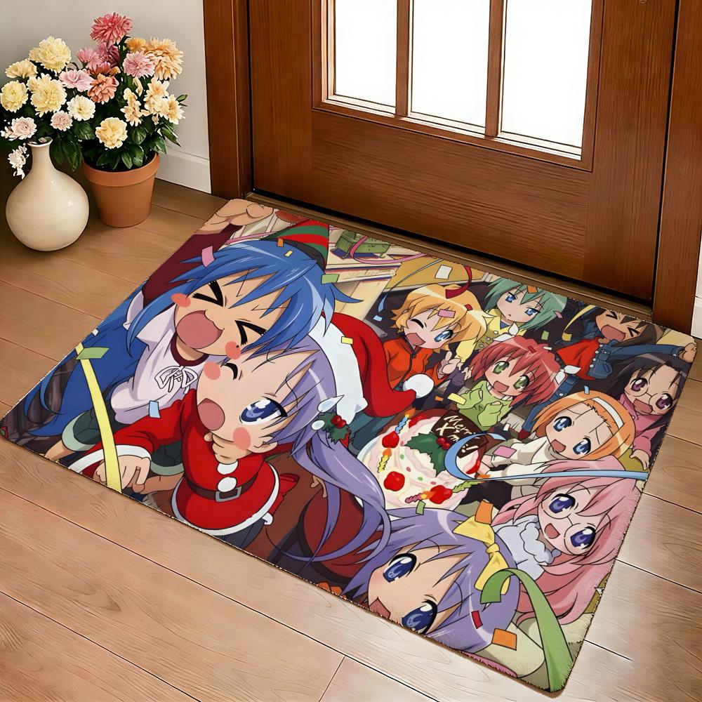 Kawaii Anime Lucky Star Izumi Konata Floor Mat Cozy Flannel Soft Thick Non-Slip Mat For Living Room Bedroom Kitchen Decor Rugs